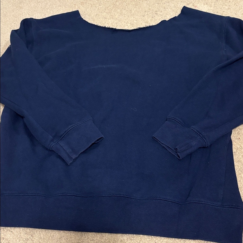 Penn State Navy Blue off the shoulder Sweatshirt - Picture 4 of 4